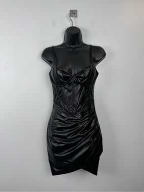 NWT‎ Leau Vice Corset Mini Dress Women Black Size Small